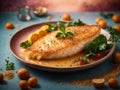 Classic French Sole meuniere, sol filets are cooked and served in a rich, buttery sauce