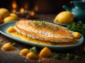 Classic French Sole meuniere, sol filets are cooked and served in a rich, buttery sauce Royalty Free Stock Photo