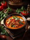 Thai red curry, savory, salty, natural sweetness from the sweet Vidalia onions Royalty Free Stock Photo