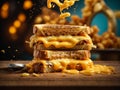 Grilled Cheese sandwich with a crisp, buttery exterior and gooey cheese center