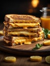 Grilled Cheese sandwich with a crisp, buttery exterior and gooey cheese center