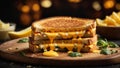 Grilled Cheese sandwich with a crisp, buttery exterior and gooey cheese center