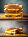 Grilled Cheese sandwich with a crisp, buttery exterior and gooey cheese center