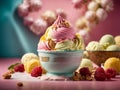 Italian gelato ice cream, handmade from whole milk, sugar, and other flavourings Royalty Free Stock Photo