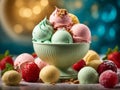 Italian gelato ice cream, handmade from whole milk, sugar, and other flavourings