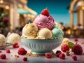 Italian gelato ice cream, handmade from whole milk, sugar, and other flavourings Royalty Free Stock Photo