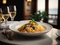 Yummy Italian pasta perfect meal for your wonderful day, cinematic food photo