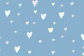 blue pastel background with hearts Royalty Free Stock Photo