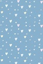 blue pastel background with hearts Royalty Free Stock Photo