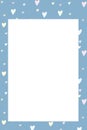 blue frame background with hearts Royalty Free Stock Photo