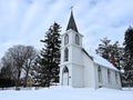 Fresh snowfall around this old country church Royalty Free Stock Photo