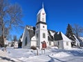 Old country church with beautiful antique architecture Royalty Free Stock Photo