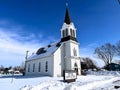 What a beautiful well kept old country church Royalty Free Stock Photo