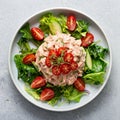 Tuna salad with vegetables, AIGENERATED Royalty Free Stock Photo