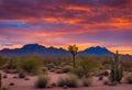 sunset in the desert Royalty Free Stock Photo