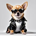 Chehuahua dog wearing dark sunglasses Royalty Free Stock Photo
