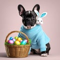 French bulldog in a blue sweater Royalty Free Stock Photo