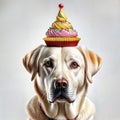 ?abrador with a cake on the head Royalty Free Stock Photo