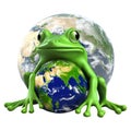Victor illustration, Frog protecting the earth, Guardian of Green, The Frog\'s Vigil