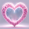 Beautiful big heart made from small pink hearts . Royalty Free Stock Photo