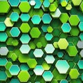 Abstract green background with hexagons, modern, geometric backgrounds post banne