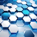 Abstract blue hexagon, modern, pattern background and blue, wallpaper futuristic bg for post Royalty Free Stock Photo