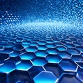 Abstract blue hexagons flutters modern, geometric overlap layer background