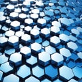 Abstract blue hexagons honeycomb background for post wall texture, abstract painting, flutters modern, geometric