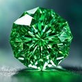 Green precious faceted natural stone crystal emerald Royalty Free Stock Photo