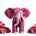 Cute little baby elephant covered with pink flowers Royalty Free Stock Photo