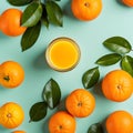 A glass of orange orange juice stands fresh oranges Royalty Free Stock Photo