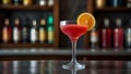 The Cosmopolitan cocktail. Alcohol beverage recipe. Royalty Free Stock Photo