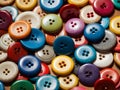 colorful buttons background for clothing, wallpaper, Ai generated Royalty Free Stock Photo