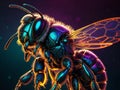 Abstract neon light Killer Bee wallpaper background Royalty Free Stock Photo