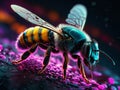 Abstract neon light Killer Bee wallpaper background Royalty Free Stock Photo