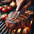 Sizzling Steak on the Grill Royalty Free Stock Photo