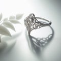 Vintage Filigree Ring with Diamond Royalty Free Stock Photo