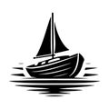 simple Dingy silhouette design vector style with a white background Royalty Free Stock Photo