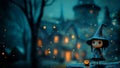 A cute Witch made of plasticine on a dark night background Royalty Free Stock Photo