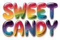Sweet Candy 3D Text Effect â Colorful Glossy Typography for Playful & Fun Designs Royalty Free Stock Photo