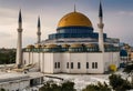 Big mosque building with gold dome Royalty Free Stock Photo