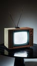 Old Retro Television with Antennae - Vintage Media Royalty Free Stock Photo