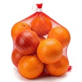 Oranges in Red Mesh Bag - Fresh Citrus Fruits - Healthy Produce Royalty Free Stock Photo