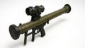 Photorealistic Render of Modern MANPADS with Targeting Scope on White Background at 45Â° Angle Royalty Free Stock Photo