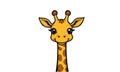 Smiling Cartoon Giraffe Head Vector on White Background Royalty Free Stock Photo