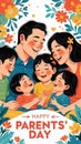 Colorful Illustration of Happy Parent\'s Day Greetings Royalty Free Stock Photo