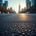 Detailed Road Surface in Close-Up - Downtown Royalty Free Stock Photo