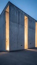 Luminous Silence: Minimalist Concrete Facade with Vertical Light Royalty Free Stock Photo