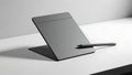 Sleek digital drawing tablet with stylus on clean, modern desk for creative professionals Royalty Free Stock Photo