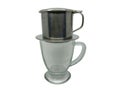 Traditional Vietnamese Coffee Filter and Glass Mug Royalty Free Stock Photo